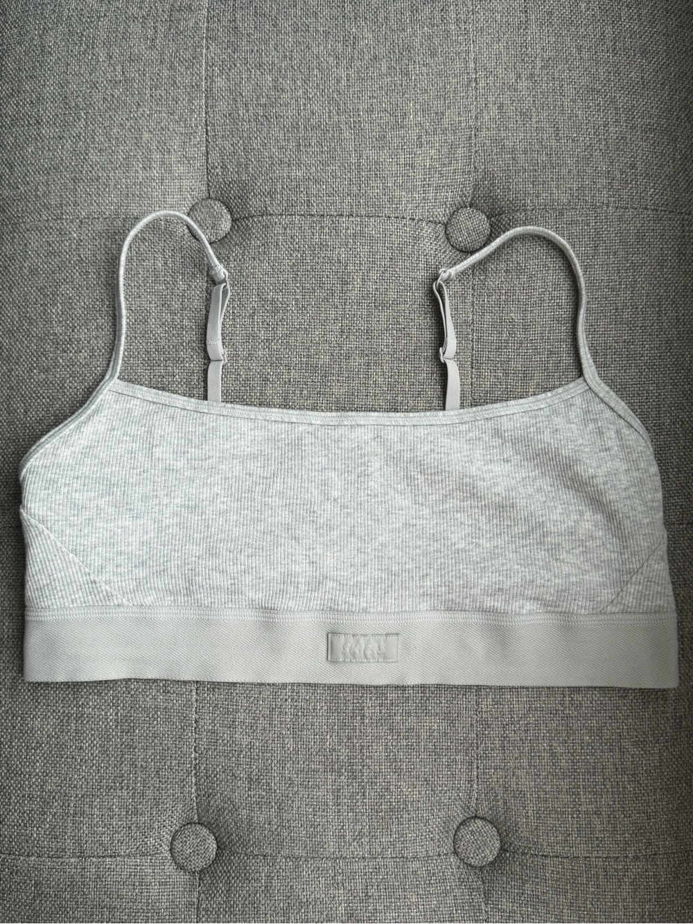 SKIMS Light Gray Ribbed Scooped Bralette